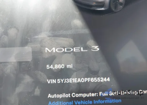 2023 Tesla Model 3 Rear-Wheel Drive из США, поврежденный, VIN 5YJ3E1EA0PF655244